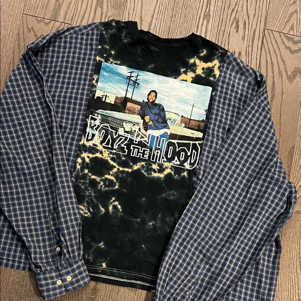 Tie-Dye 'Boyz the Hood' Graphic Long Sleeve Tee